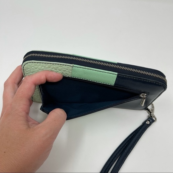 Fossil Wallet Wristlet Clutch Colorblock Leather - Picture 5 of 10